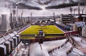 Bradford City - Valley Parade, An Industrial Scene - box canvas print