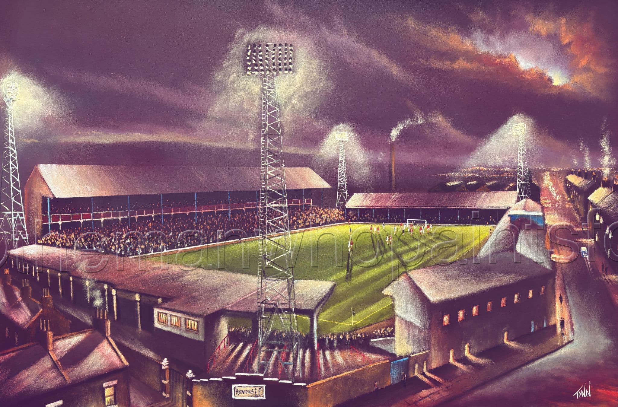 Blackburn Rovers - Ewood Park 'The Good Old Days' - box canvas print