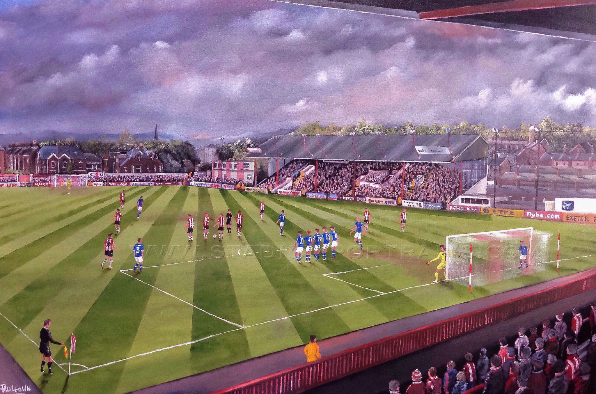 Exeter City - Last Game of The Old Grandstand - poster print