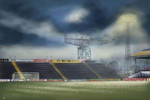 Greenock Morton - Floodlights and Cranes, Cappielow Park - box canvas print
