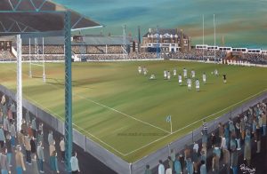 Halifax RLFC - The Final Kick v Leeds 1998, Thrum Hall - box canvas print
