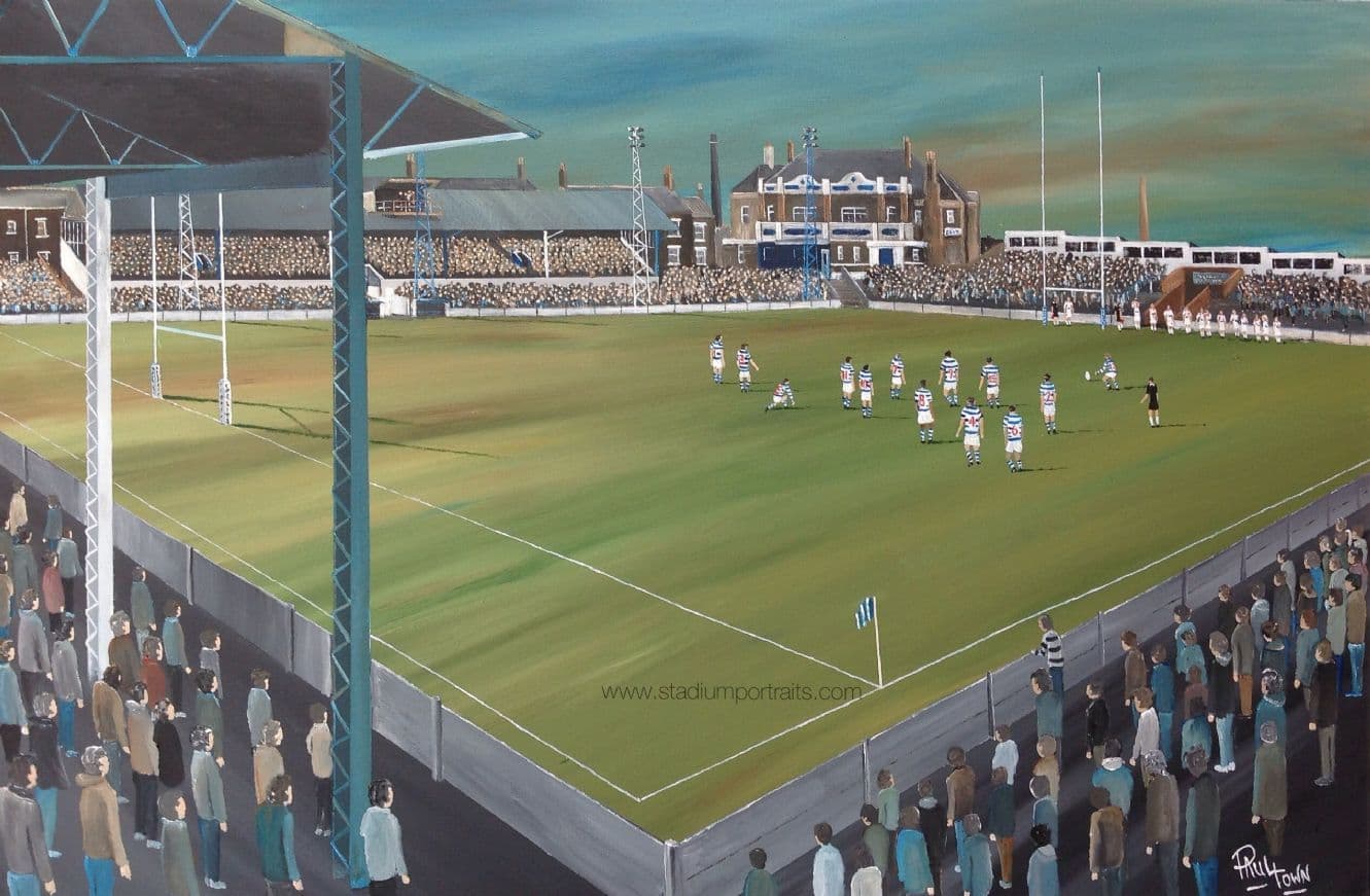 Halifax RLFC - The Final Kick v Leeds 1998, Thrum Hall - box canvas print