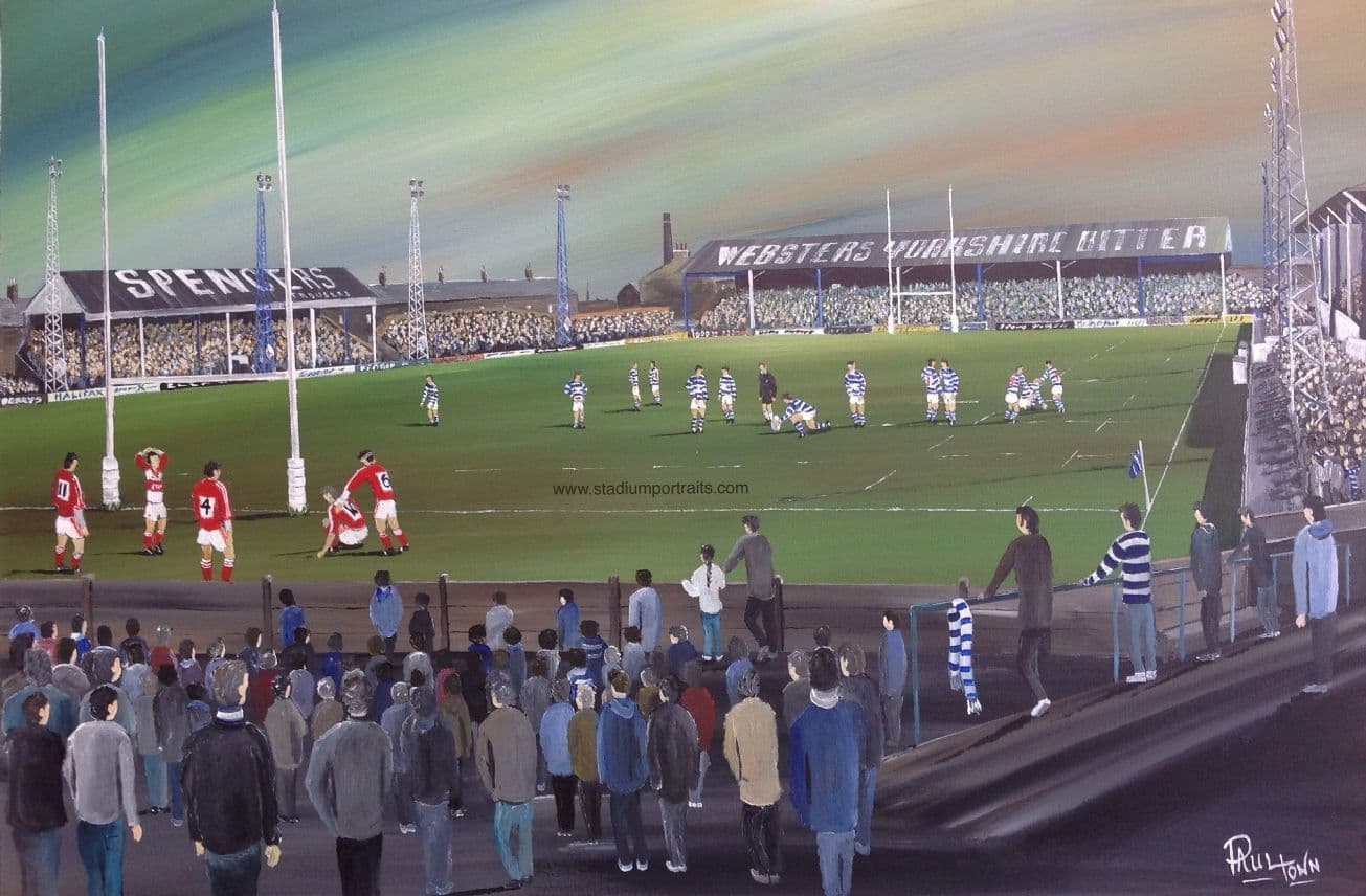 Halifax RLFC - v Hull KR 1987 Challenge Cup, 3rd Round, Thrum Hall - box canvas print