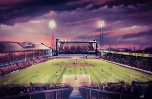 Aston Villa - Holte Enders in The Sky, Villa Park - box canvas print