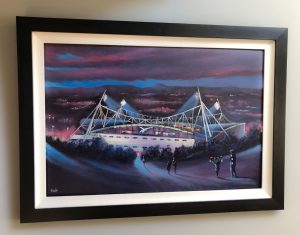 Bolton Wanderers - Floodlit Wanderers - Original artwork on board