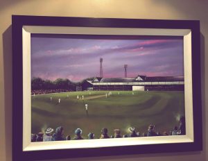 Cricket at Bradford Park Avenue - Original artwork on board