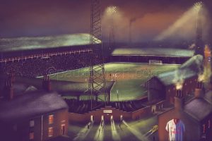 Blackburn Rovers - Ewood Park 1980s - poster print
