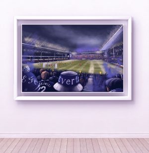 Everton - From the Gwladys Street End, The Last Derby at Goodison - Original artwork on board