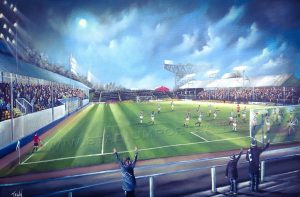 Greenock Morton - Cappielow Park Greenock Morton v St Mirren 1997 - poster print