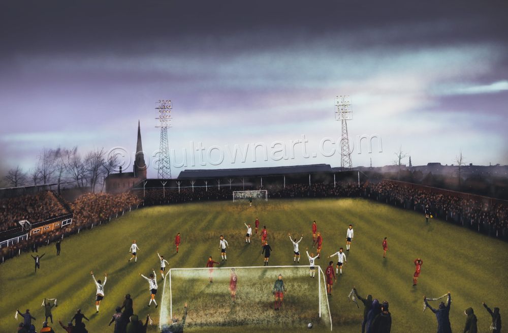 Edgar Street, Hereford v Newcastle 1972 poster print