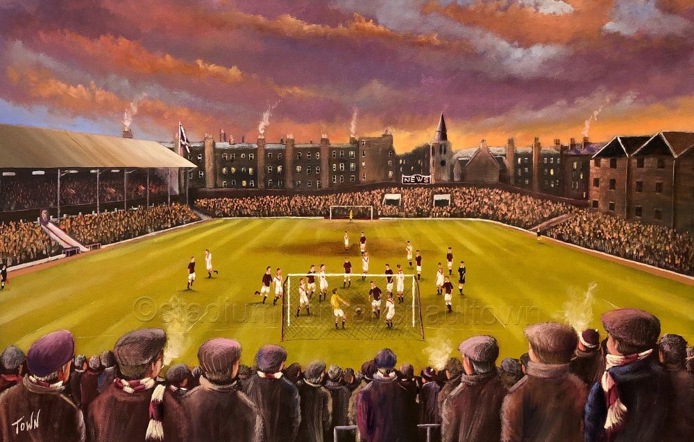 Hearts - Tynecastle Park 1950s poster print