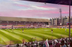 A view from the shed, Tynecastle, Heart of Midlothian poster print