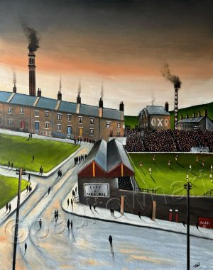 Bradford City - Valley Parade, Lowry Style - box canvas print